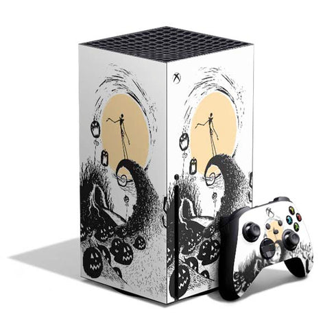 Disney The Nightmare Before Christmas Jack on Spiral Hill Art Xbox Series X Bundle Skin